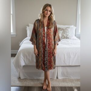 Oscar de la Renta Sleepwear Multicolor Paisley Robe
